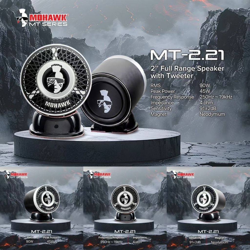 Mohawk MT series 1.5" full range MT-F1.5S / 2" full range พร้อมทวีตเตอร์ MT-2.21 ลําโพงติดรถยนต์