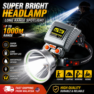 10000mAh Super Bright Rechargeable LED Headlamp, for Outdoor Fishing Camping Hiking Emergency Use 头灯