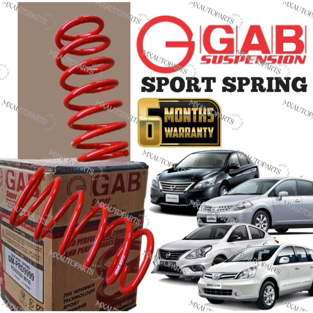 GAB SPRING SPORT LOWER NISSAN GRAND LIVINA LATIO / SYLPHY G11 / ALMERA N17 1SET 4 ชิ้น