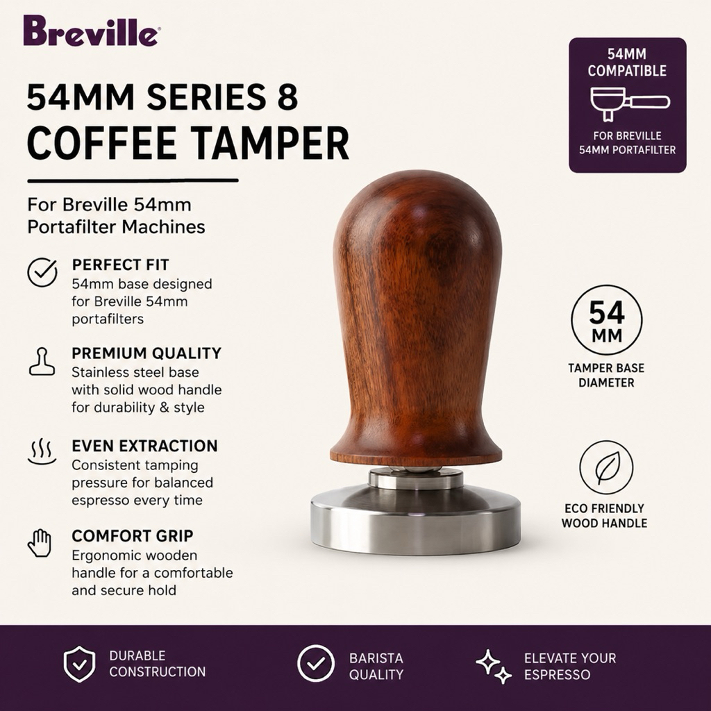 54MM Coffee Tamper สําหรับ Breville Series 8 (แทมเปอร์คัสตอมสําหรับ breville s8)