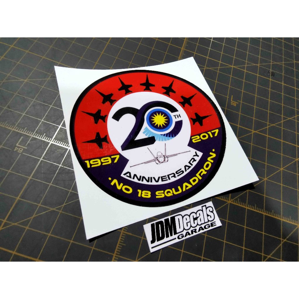 TUDM / RMAF 20th Anniversary 18th Squadron FA-18D Hornet สติ๊กเกอร์รูปลอกรถยนต์