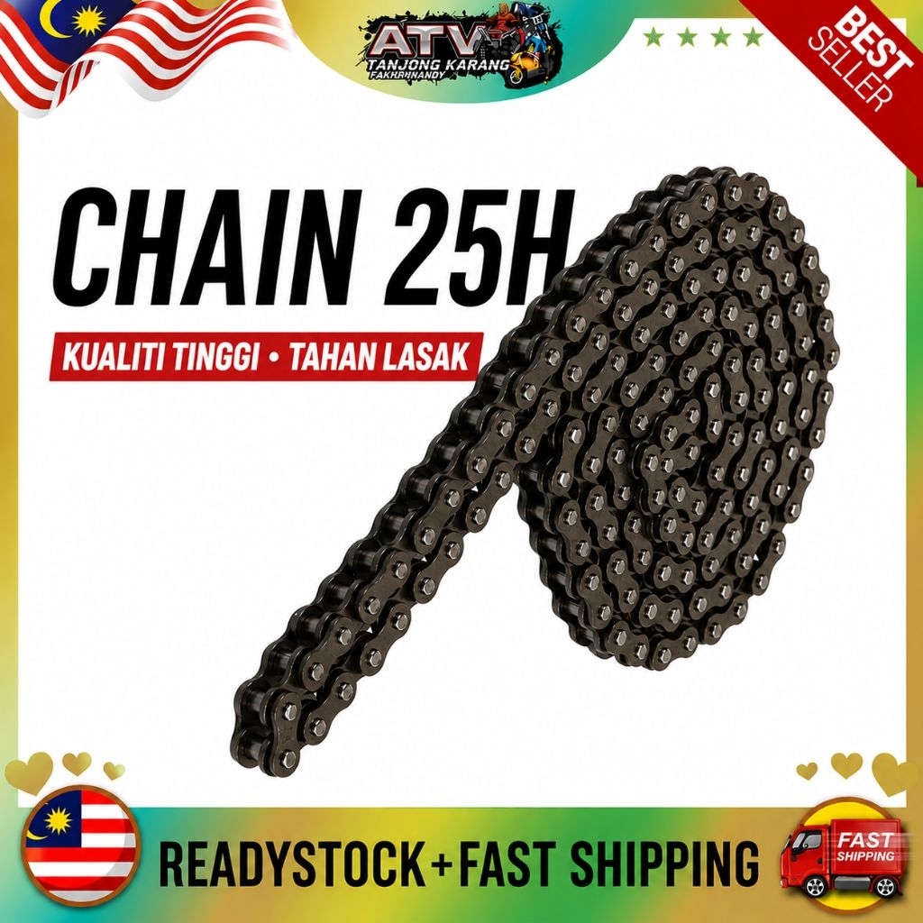 (0035/0036/0037) 25H สําหรับ Pocket bike mini bike goped chain 47cc 49cc 52cc 63cc