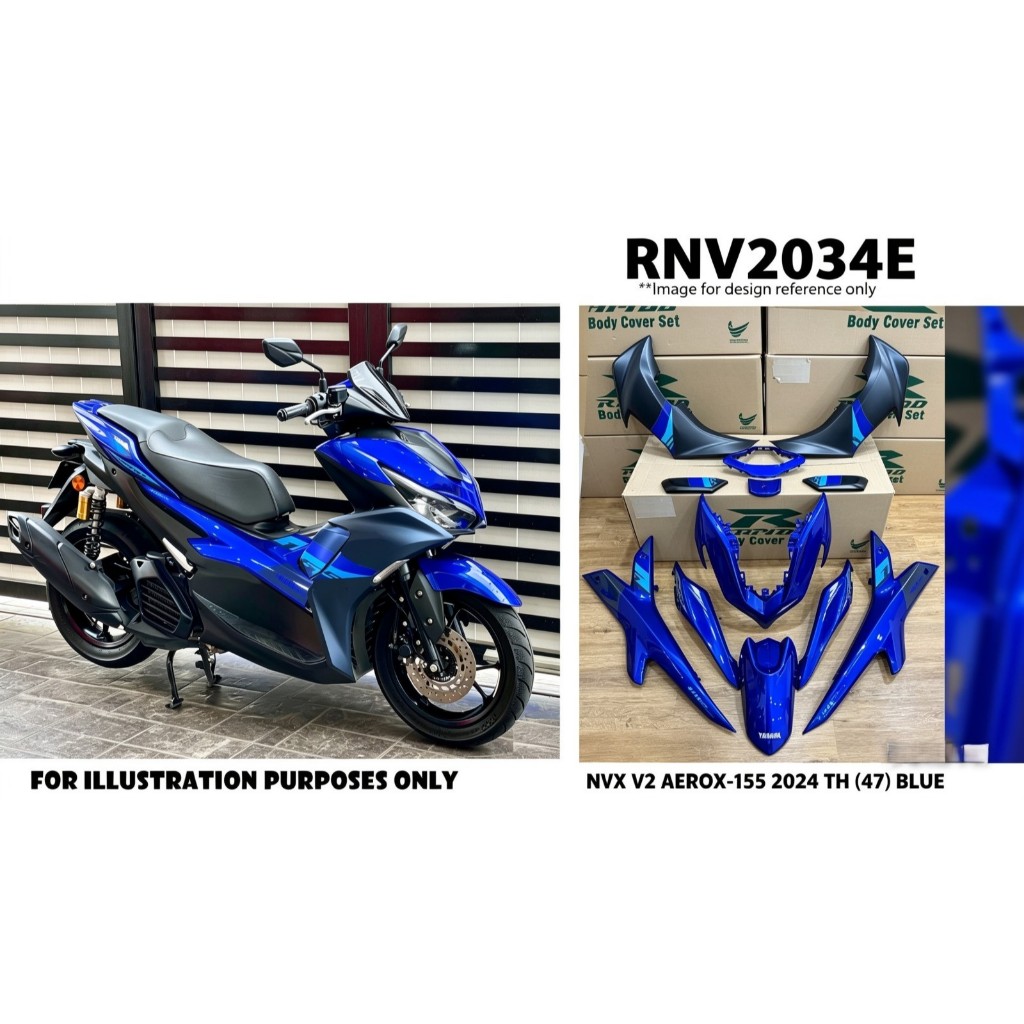 Rapido ชุดฝาครอบ Assembly NVX V2 Aerox-155 2024 TH (47) (สติ๊กเกอร์ Tanam) Blue NVX155 อุปกรณ์เสริมม