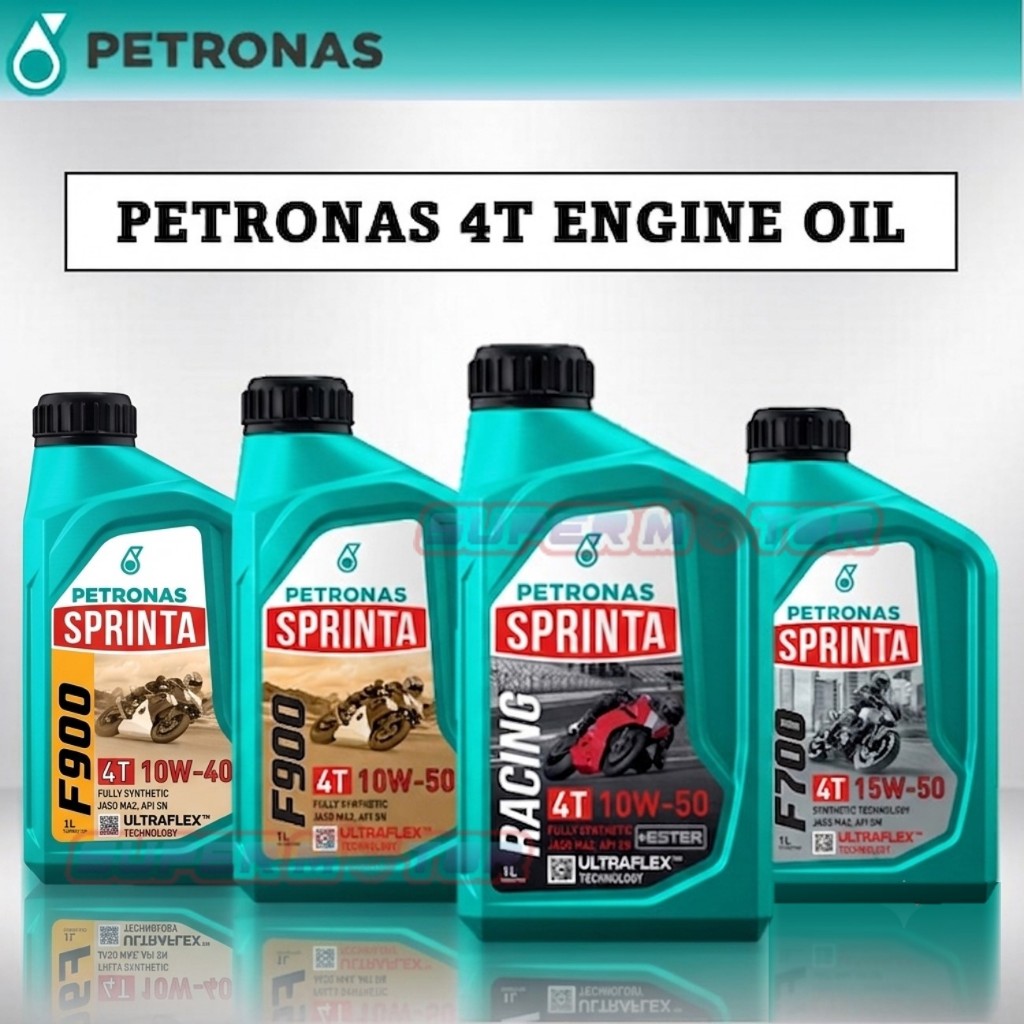 PETRONAS Sprinta F900 10W40 & 10W50 / F700 15W50 / F500 10W40 / F100 SAE40 4T น้ํามันเครื่องสําหรับร