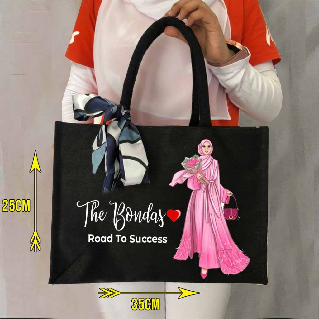 JUTE BAG / TOTE BAG PRINT NAME + PICTURE