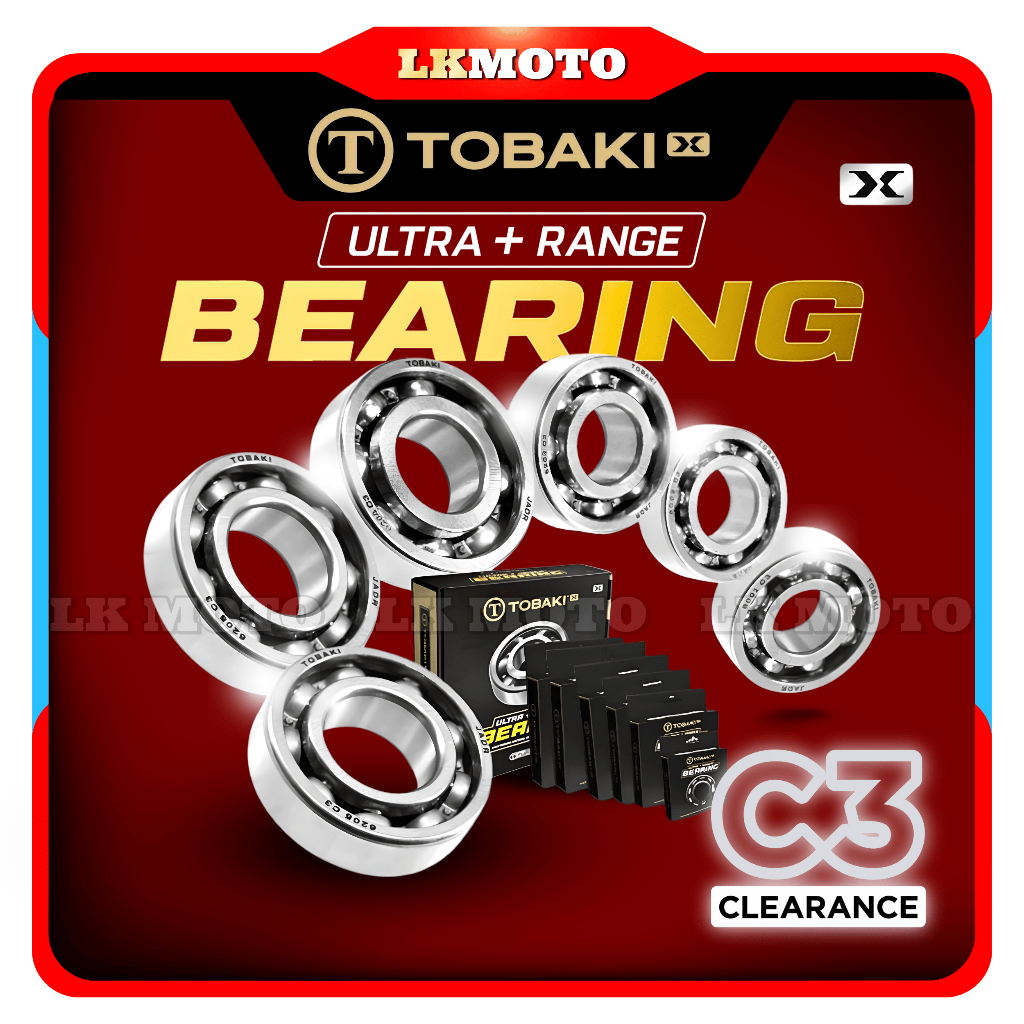 TOBAKI RACING ULTRA+RANGE C3 BEARING SET Y110 125Z Y15 Y16 FZ150I LC 4S 5S SRL RXZ RS150R NMAX NVX E