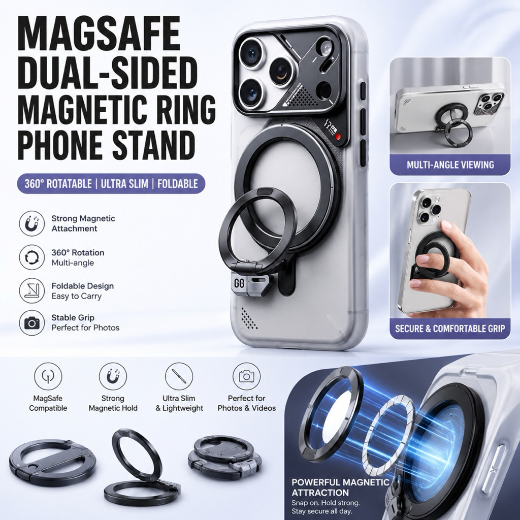 MagSafe ที่วางโทรศัพท์วงแหวนแม่เหล็กสองด้าน
