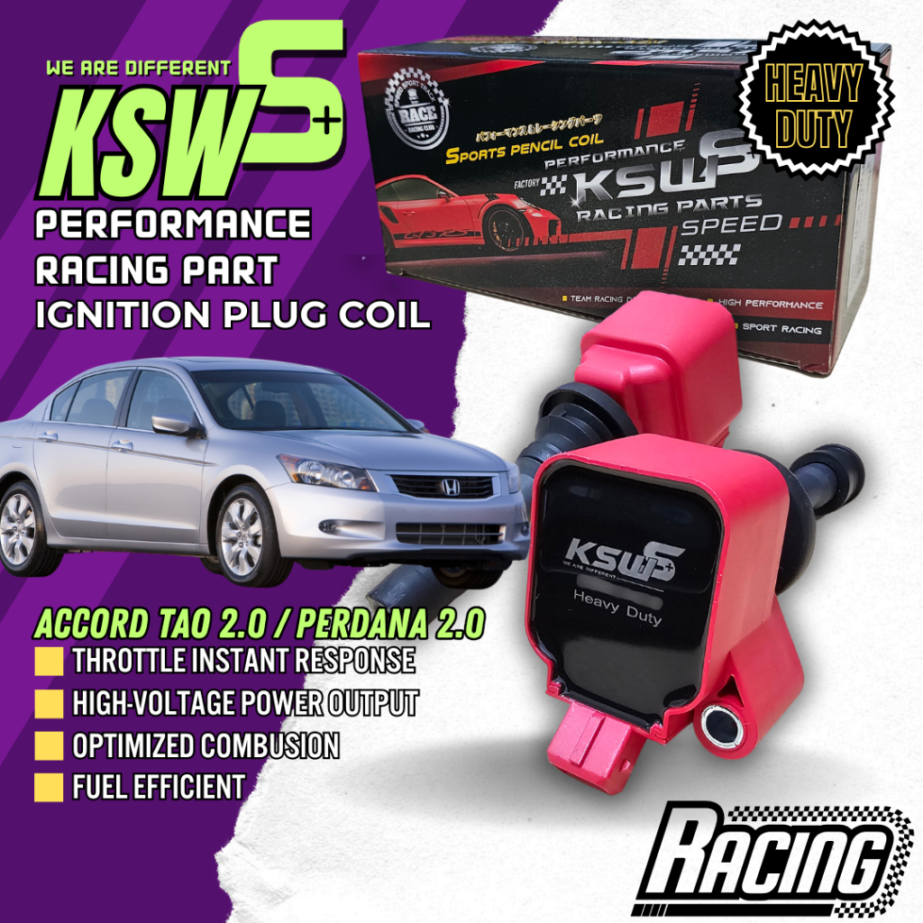KSW S+ Performance Racing คอยล์จุดระเบิดปลั๊ก Accord tao 2.0 r20a Perdana ใหม่ 2.0 ik-rna-k