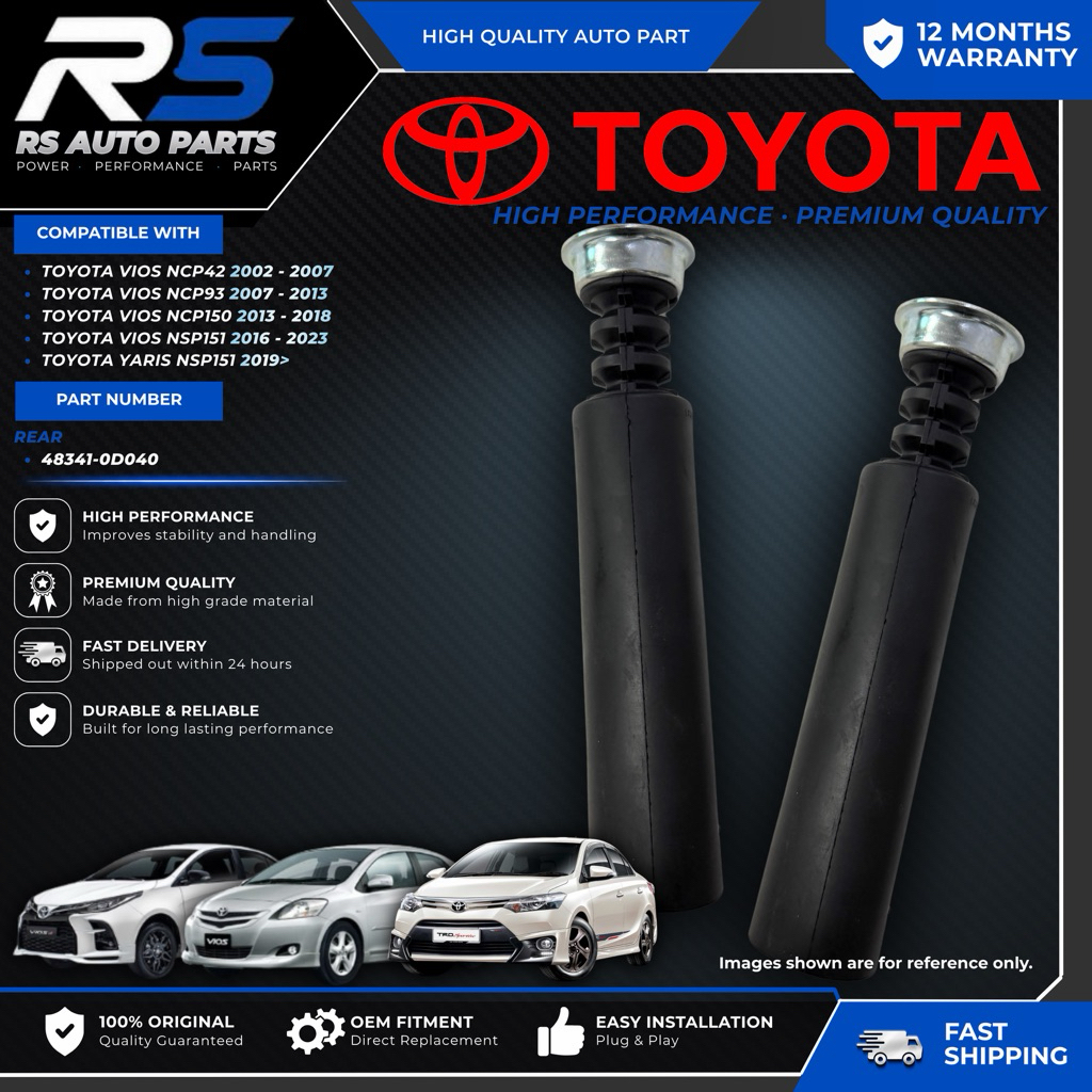 ฝาครอบโช้คอัพหลัง [48341-0D040] Toyota Vios NCP42 NCP93 NCP150 NSP151 Yaris