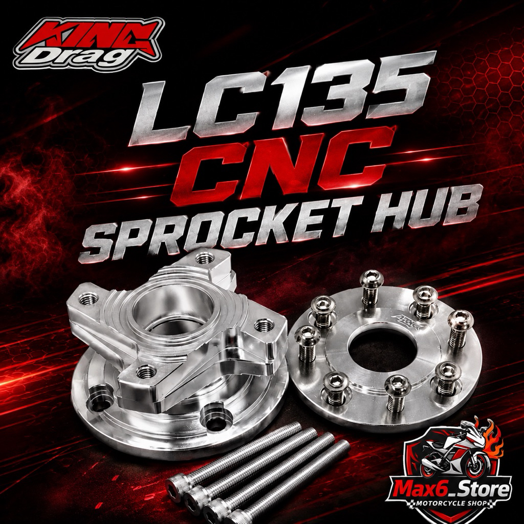 LC135 V1 V2 V3 V4 V5 V6 V7 V8 KING DRAG SPROCKET HUB ADAPTER ALLOY YAMAHA LC V1-V8 CUSTOM HUB RIM ด้