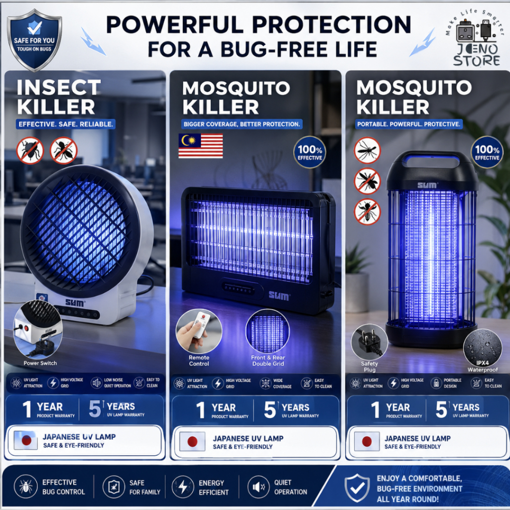 Water Proof INSECT KILLER TOWER PERANGKAP LALAT, NYAMUK โคมไฟกําจัดยุง (ท็อปปลั๊ก 3 ขา)