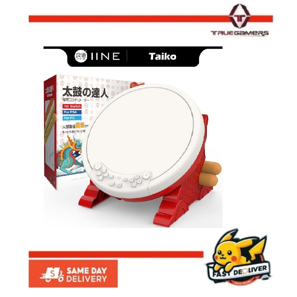 IINE Taiko Drum Controller L242 สําหรับ Nintendo Switch 2/Oled V1/ V2 / PS4 / PS5 / PC