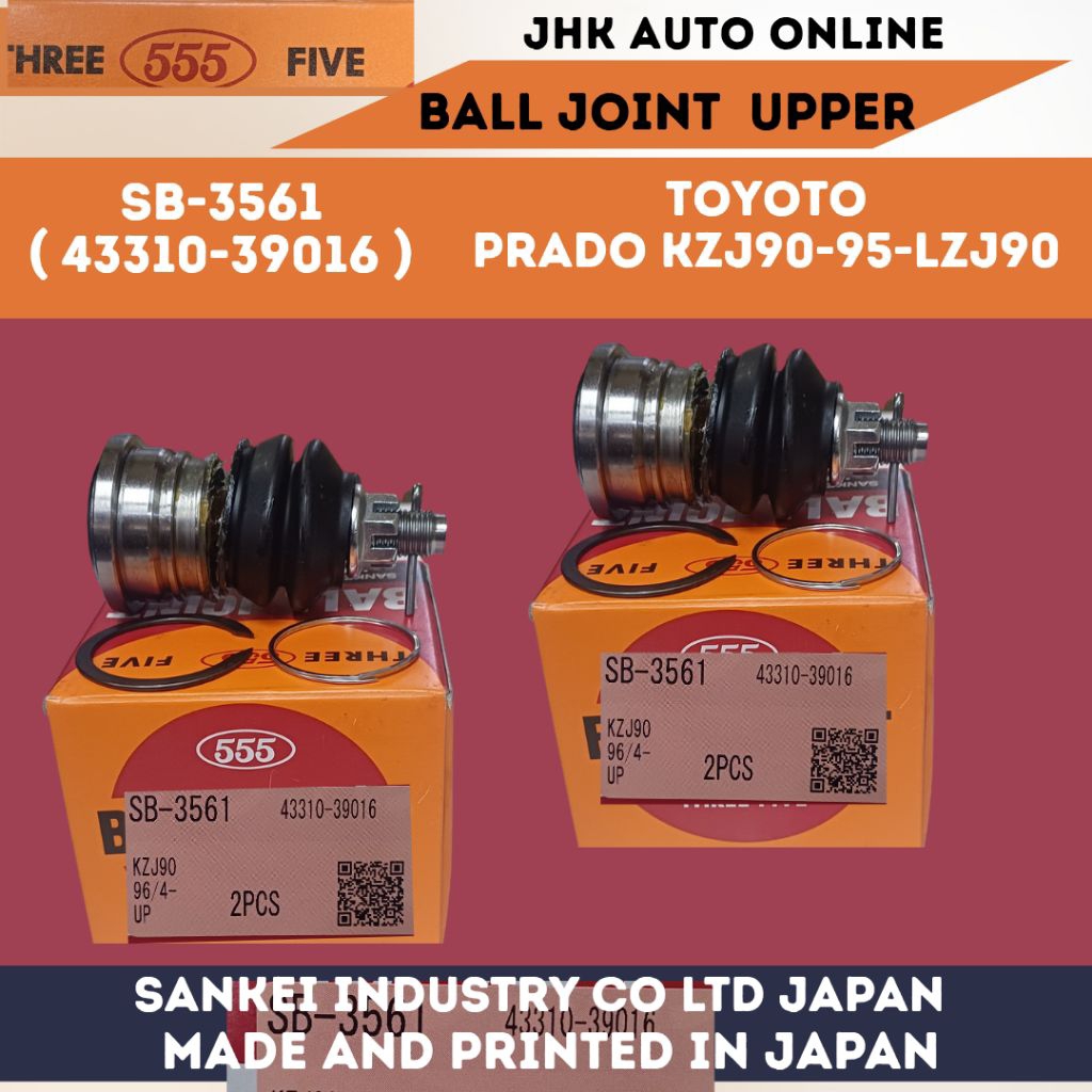 SB-3561 BALL JOINT UPPER ARM FRONT TOYOTA PRADO KZJ90-KZJ95 100% ใหม่สามราคาสําหรับ 1 ชุด