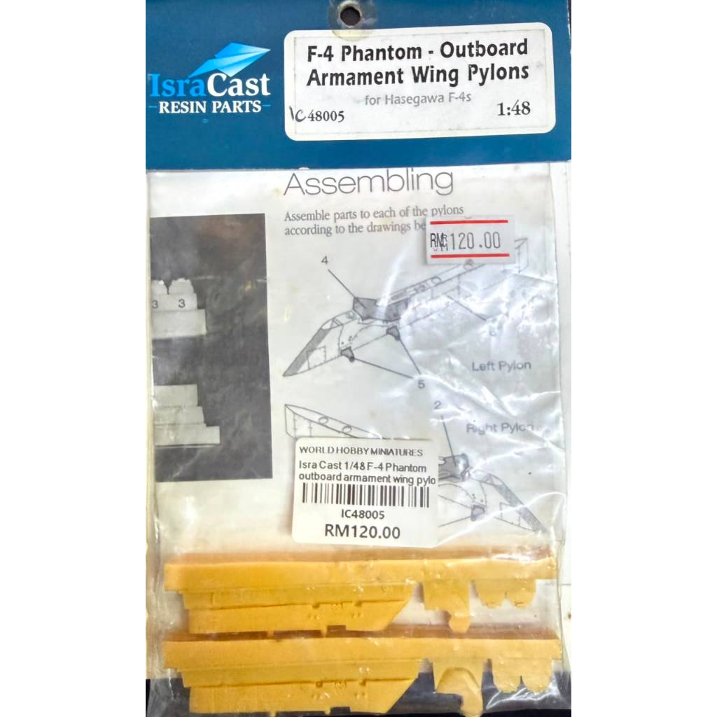 IsraCast 4805 1/48 F-4 Phantom - Outboard Armament Wing pilons สําหรับ Hasegawa F-4s