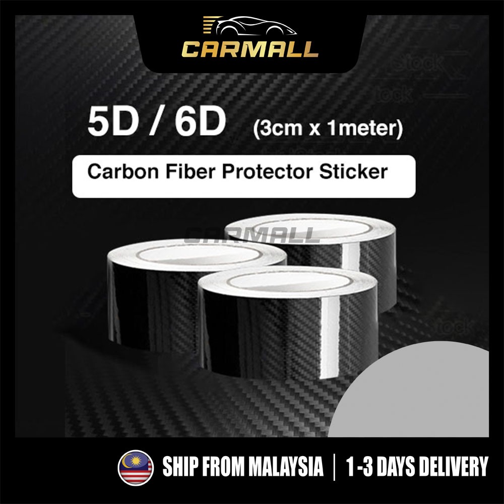 สติ๊กเกอร์คาร์บอน 5D (3cm*1m) 6D (3cm*1m) CarMall อุปกรณ์ตกแต่งรถยนต์