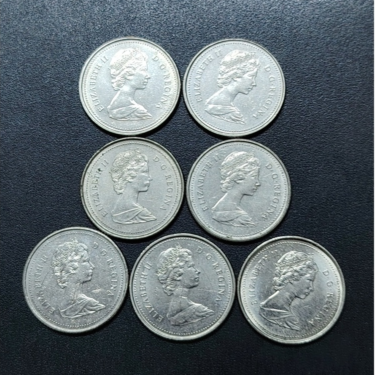 Canada QE II A Set Of 10 Cent 1980s ( 7 Coins )