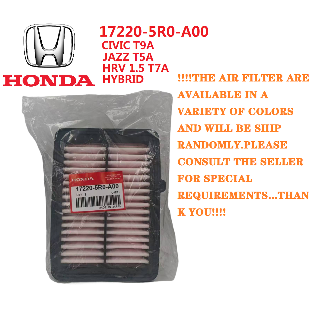 เครื่องยนต์กรองอากาศสําหรับ HONDA CITY T9A/JAZZ T5A/HRV 1.5 T7A HYBRID 17220-5R0-A00