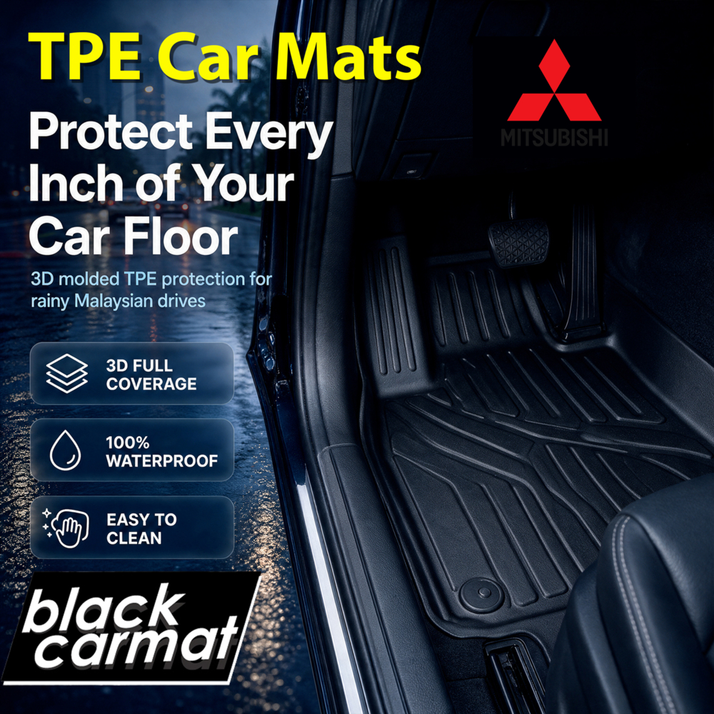 [ BLACKCARMAT MITSUBISHI ] พรมปูพื้นรถยนต์ TPE XPANDER TRITON XFORCE พรมปูพื้นรถยนต์
