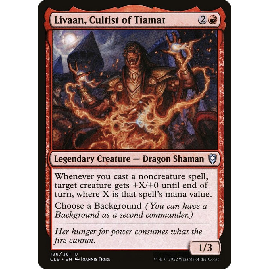 MTG: (CLB) U 188 - Liwan, Cultist of Tiamat การต่อสู้การ์ดเดี่ยวสําหรับประตู Baldur