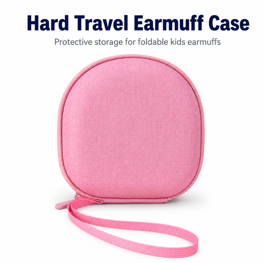 IClever พับเด็ก Earmuff กระเป๋าถือป้องกันกระเป๋าเดินทางพร้อมสายรัดข้อมือ