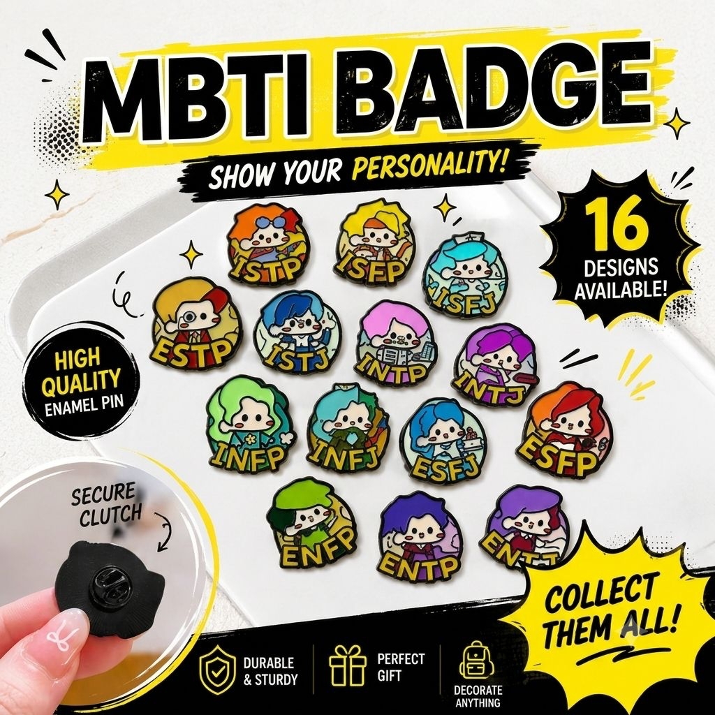 田MBTI胸角 ฮ美 / 田 / 可香 / MBTI人格 粉 Pin Badge MBTI田adge Cute / เข็มกลัดส่วนตัว / อุปกรณ์ตกแต่ง / MBTI Pin