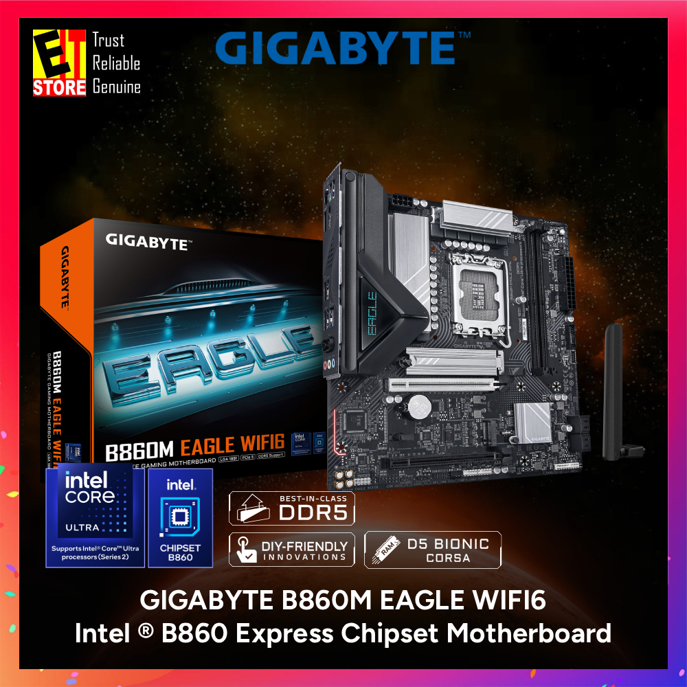 เมนบอร์ด Gigabyte B860M EAGLE WIFI6 (Intel B860 Express Chipset/LGA1851 ซ็อกเก็ต/HDMI/DP)