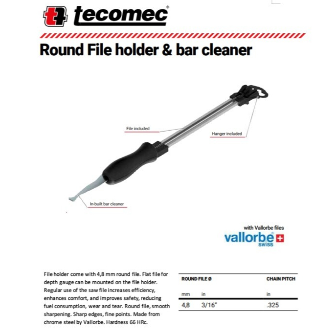 (TECOMEC) ROUND FILE HOLDER & BAR CLEANER