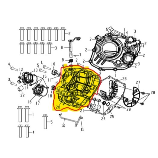 5-MODENAS Z15 GT - ENGINE CRANKCASE PARTS -1 (01-0826)