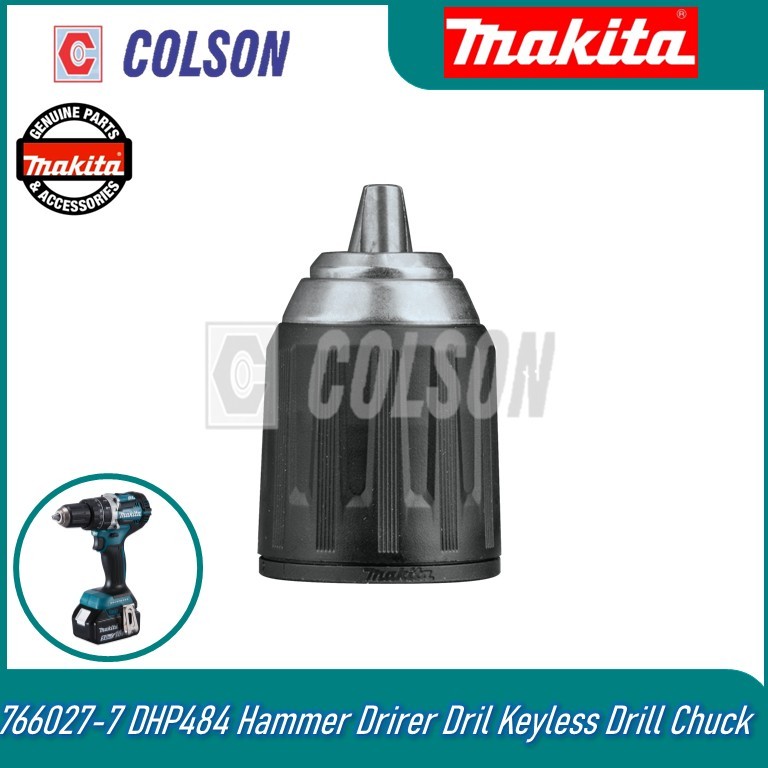 MAKITA โคลสัน ดู 766027-7 DHP484 ค้อน Drirer Dril Keyless เจาะ Chuck เหมาะสําหรับ: DDF482 , DDF484 ,