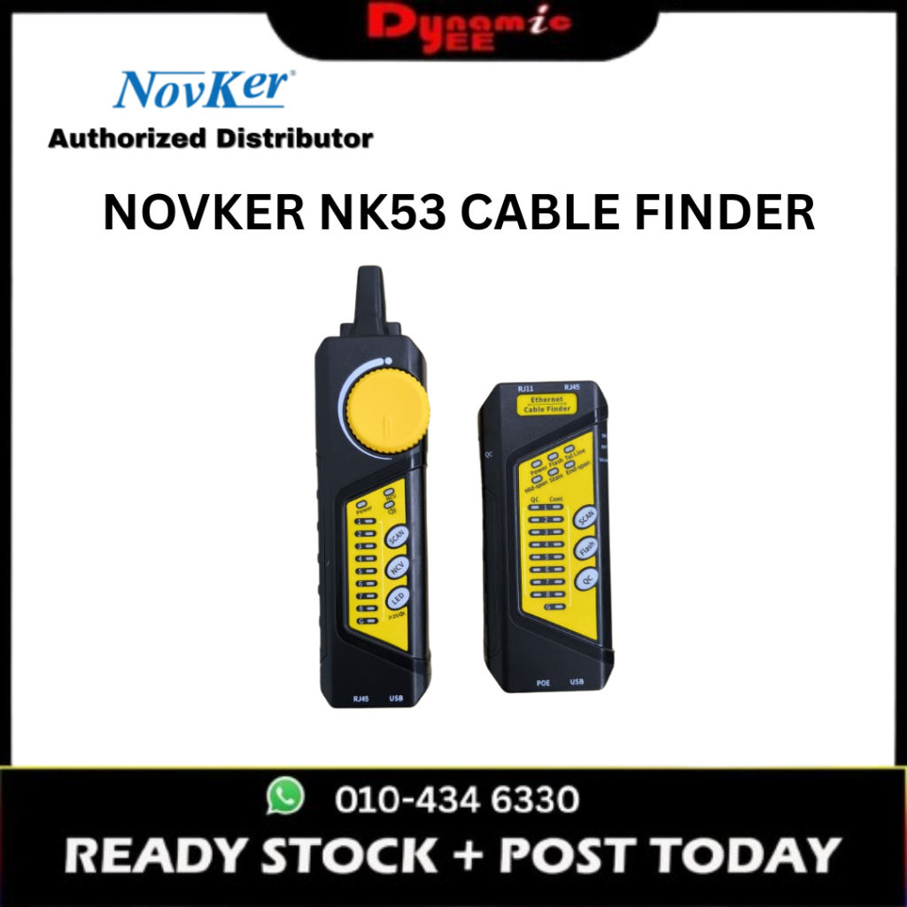 NOVKER ETHERNET CABLE FINDER / NETWORK CABLE TESTER – RJ45 RJ11 POE NCV CABLE TRACER CI301