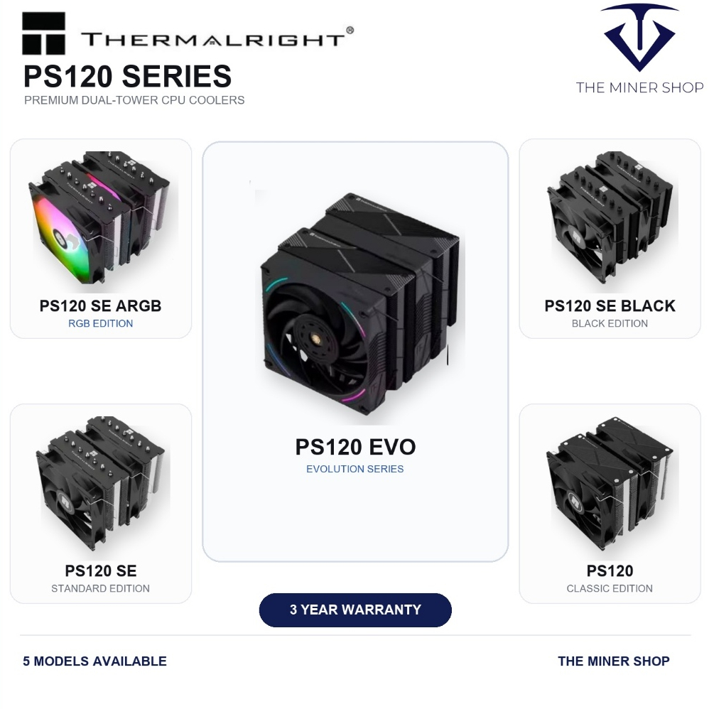 Thermalright PS120 SE Phantom Spirit 120 SE CPU Air Cooler, 7 ท่อความร้อน AM4 AM5 INTEL 1700
