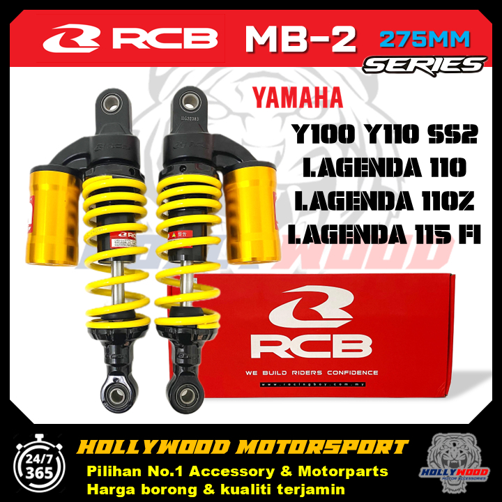 ABSORBER BELAKANG RCB RACING BOY 275MM MB-2 SERIES สําหรับ Y100 Y110 SS2 LAGENDA110 LAGENDA115 EZ115
