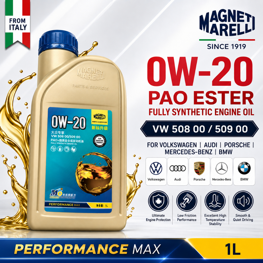 Magneti Marelli 0W-20 PAO + ESTER น้ํามันเครื่อง Synt เต็มรูปแบบ 1L VW 508 00 / 509 00 สําหรับ Volks