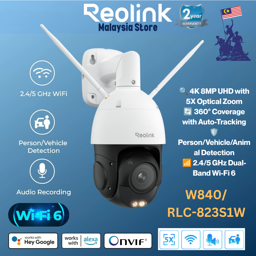 Reolink RLC-823S1W W840 WiFi 6 Plug-In Power 5X ซูมออปติคัล