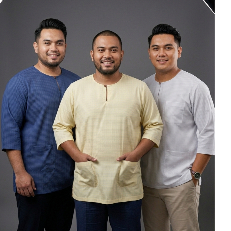 KURTA MALAYU PLUS SIZE _2POCKET_ (COTTON) 3SUKO SIZE_(3XL-7XL)