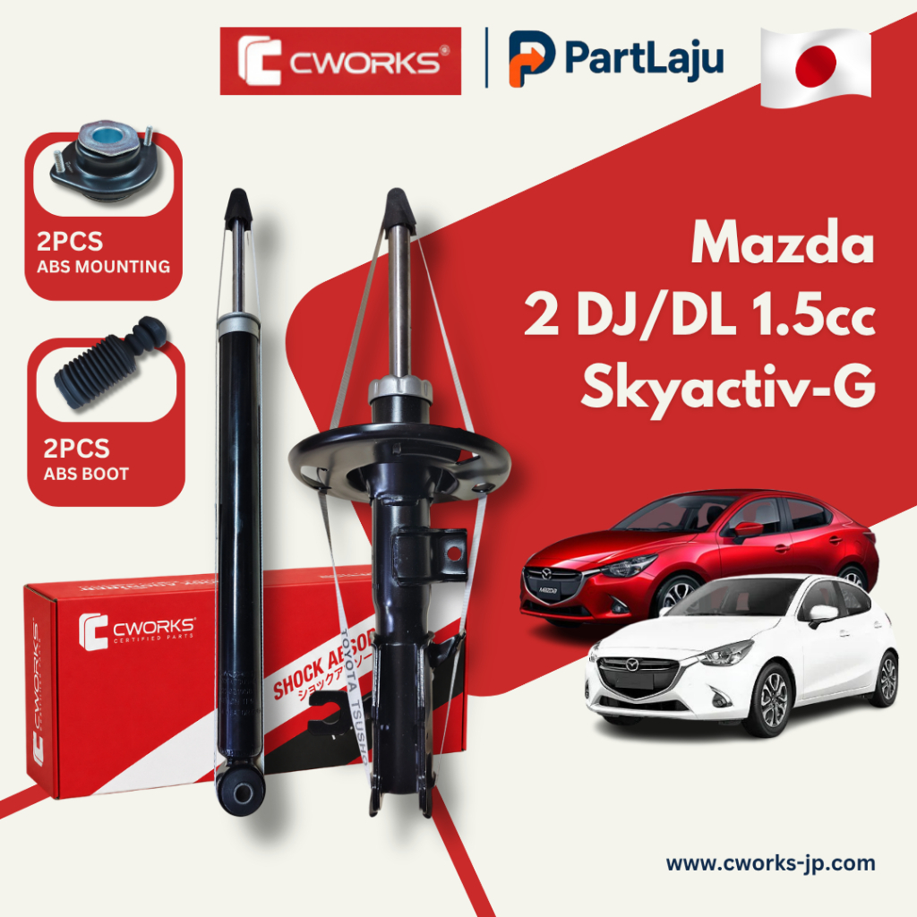 Cworks Japan Mazda 2 DJ Hatchback DL Sedan 1.5 Skyactiv 2015-2023 โช้คอัพหน้าและหลังครบชุด