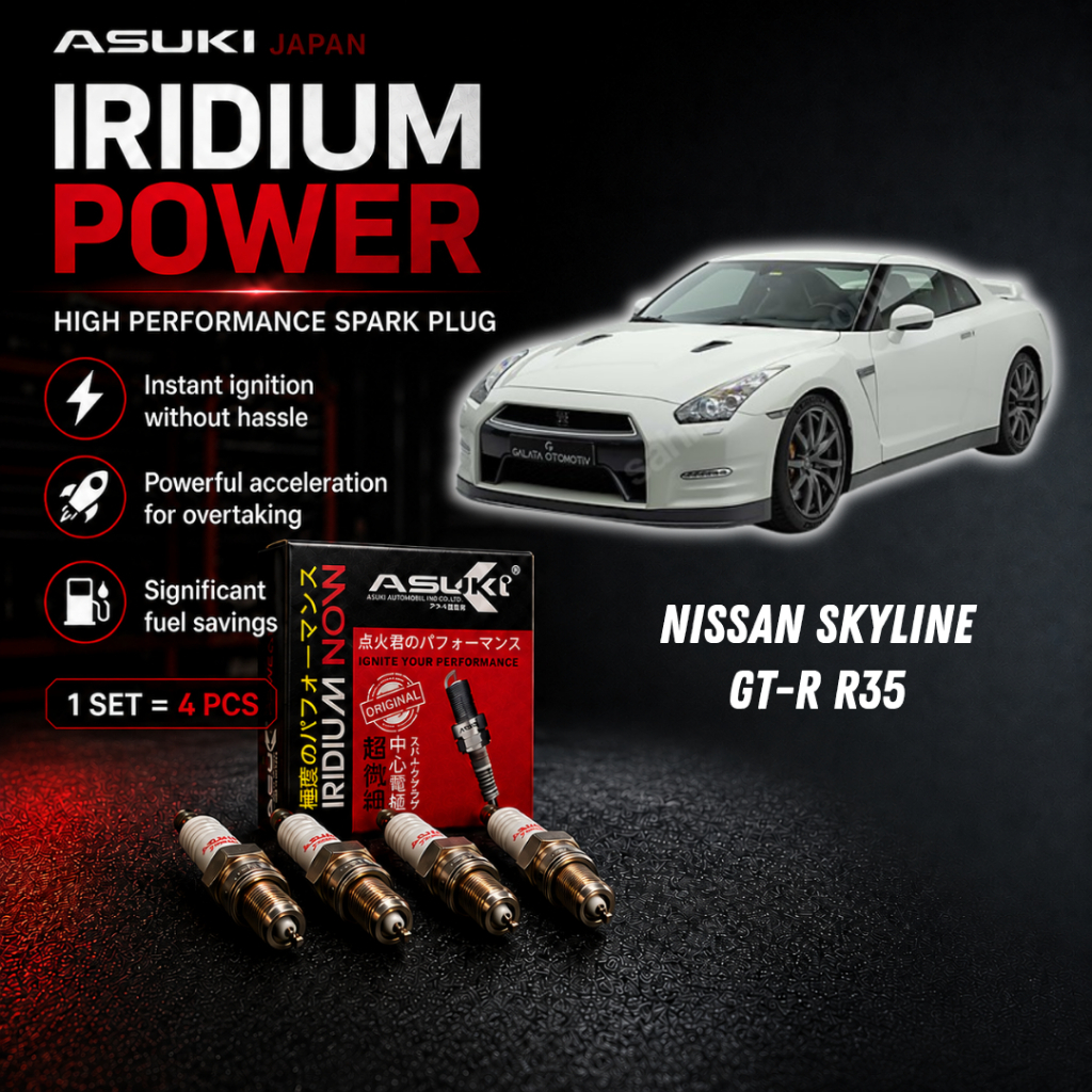 ASUKI ญี่ปุ่นหัวเทียนอิริเดียม Nissan Skyline gtr r35 1 ชุด 4 ชิ้น asic20hr11 vq38dett