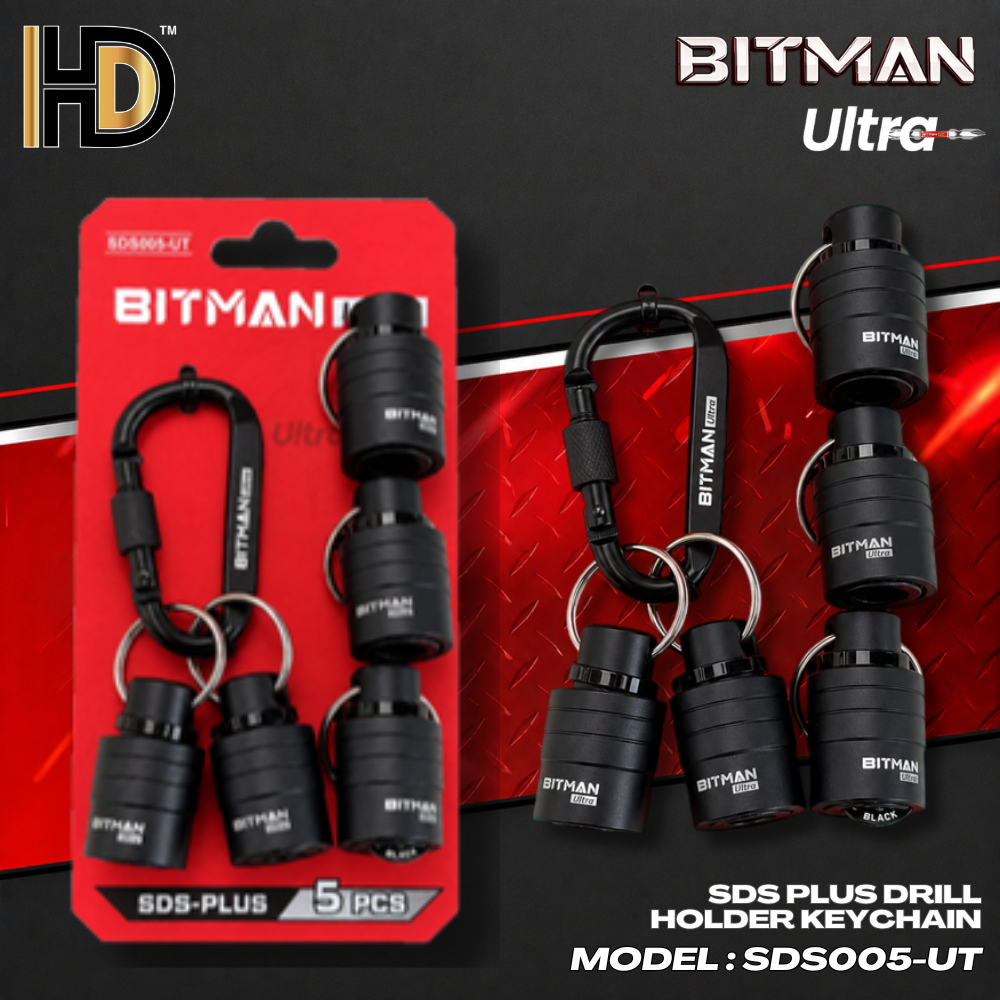 BITMAN ที่วาง SDS PLUS 5 ชิ้นพร้อมพวงกุญแจ / ที่วางดอกสว่าน SDS Plus สําหรับงานหนัก / SDS005-UT