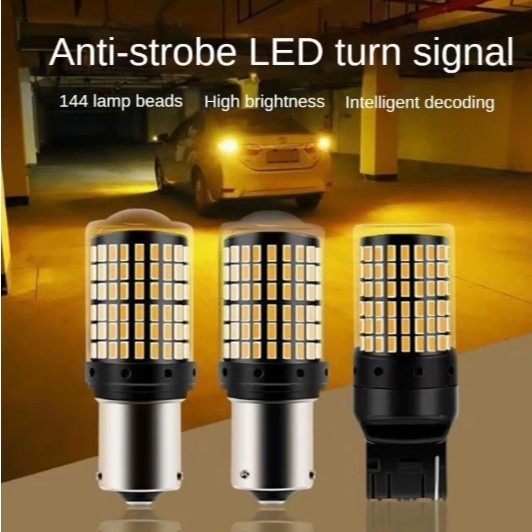 12V 1156 BA15S P21W BAU15S PY21W T20 7440 W21W 3157 1157 P21/5W W21/5W หลอดไฟ LED 144smd CanBus สําห