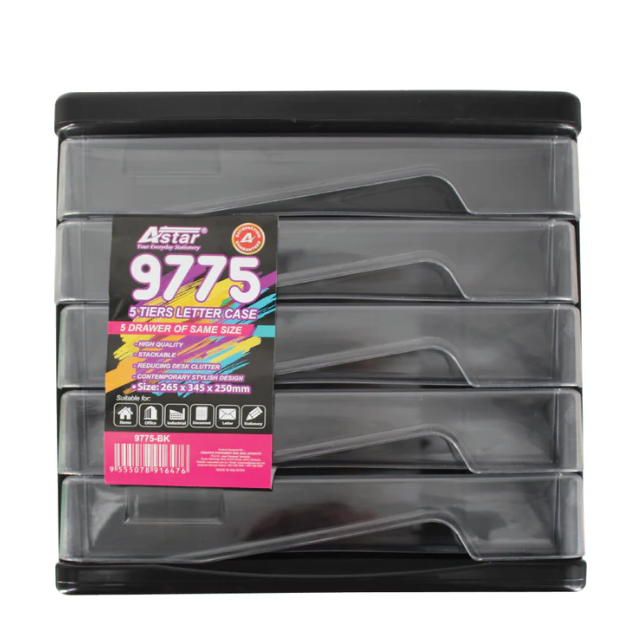 ASTAR 5 TIERS LETTER CASE สีดํา
