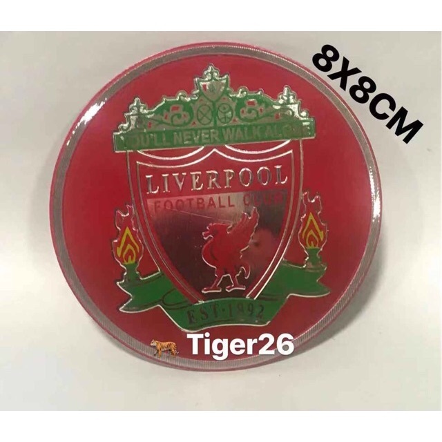 LIVERPOOL FOOTBALL CLUB ALUMINIUM โลโก้ EMBLEM BADGE PLATE STICKER DECAL 8CM X 8CM