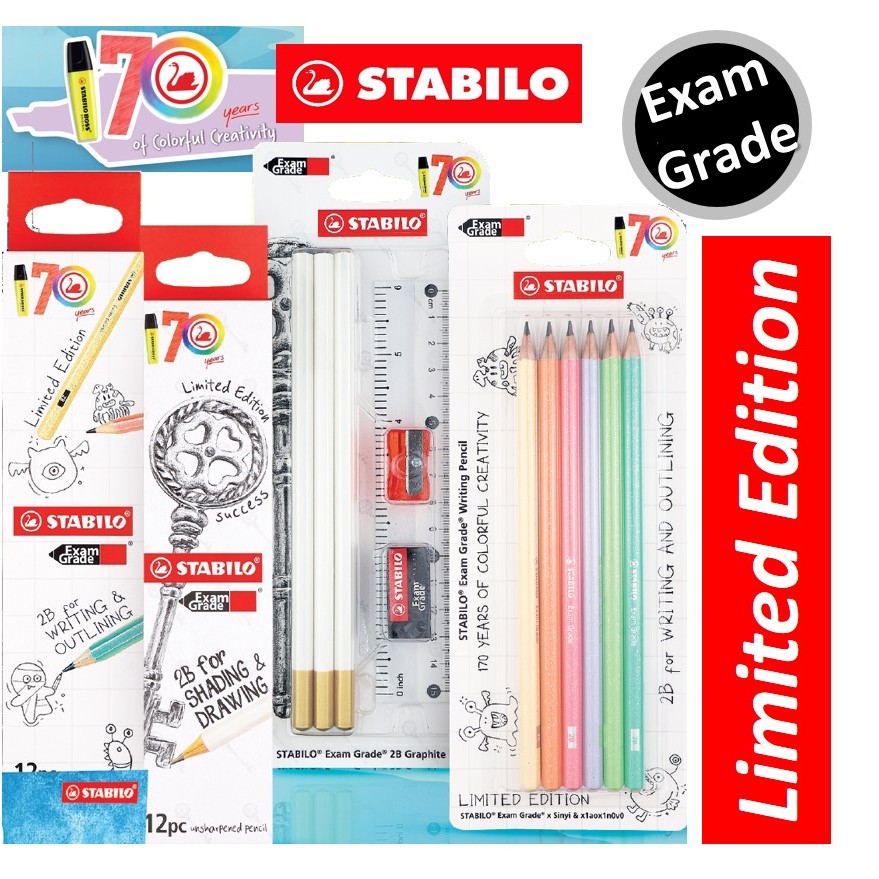 Stabilo Exam Grade 2B Pencils Exam Grade Limited Edition สําหรับสอบ 170th Years (Pensil 2B pelican)