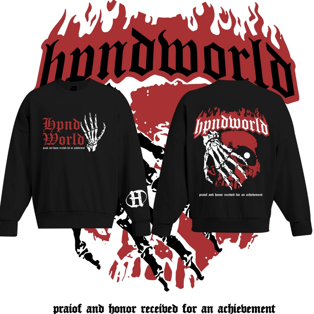 พร้อมส่ง Hpnd - Boxy Fit Sweatshirts Basic Hidden Face Fleece Limited Edition