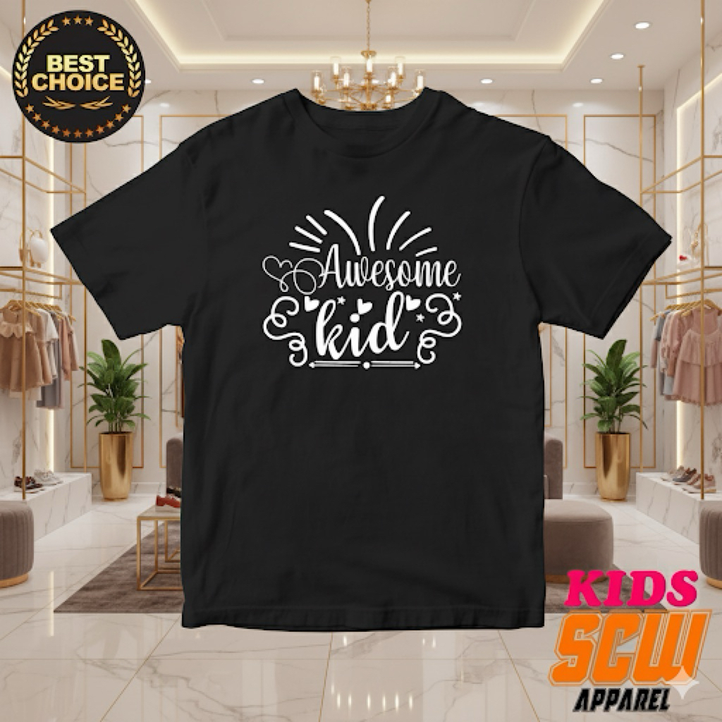 AWESOME KID TSHIRT ผ้าฝ้ายคุณภาพสูง