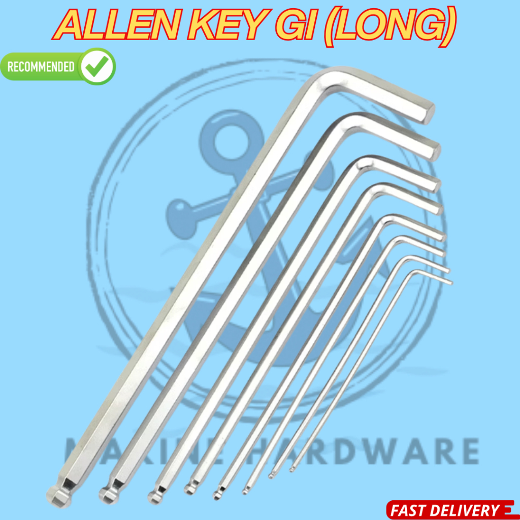 ALLEN KEY GI (LONG) 1MM/1.5MM/2MM/3MM/4MM/5MM/6MM/8MM/10MM