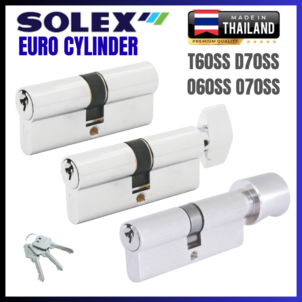 SOLEX DOUBLE EURO PROFILE CYLINDER - 60MM / 70MM BACKSET T60SS D70SS O60SS O70SS EURO CYLINDER