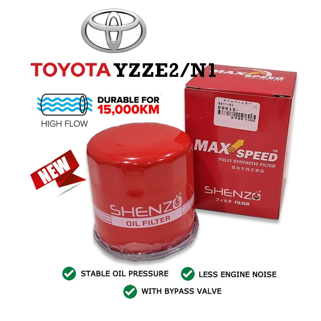 SHENZO YZZE2 YZZN1 TOYOTA กรองน้ํามันไหลสูง Camry Altis Wish Alphard Harrier Estima Avanza 90919-YZZ