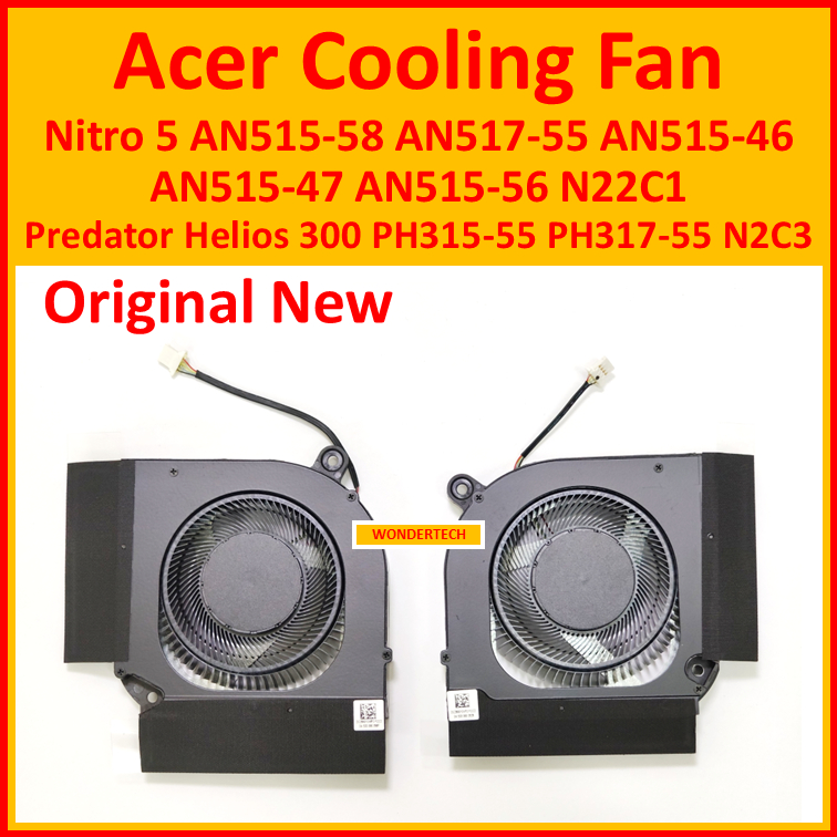 Acer Nitro 5 AN515-58 CPU GPU (12V) พัดลมระบายความร้อน AN517-55 AN515-46 AN515-43 AN515-56 N22C1 PH3