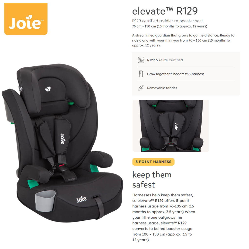 คาร์ซีท Joie Elevate R129 Booster