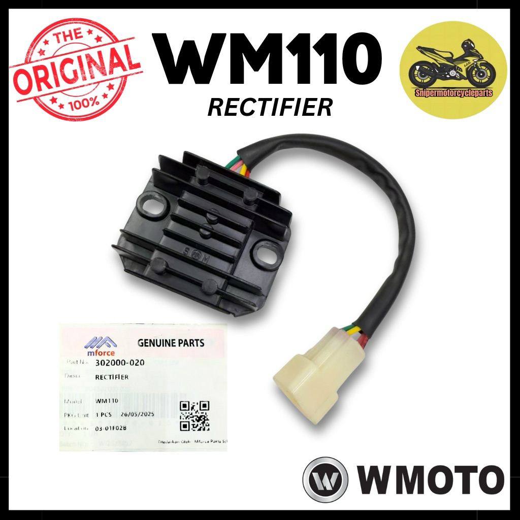 WMOTO WM110 RECIFER & REGULAR KATAO VOLTAGE KATAB PENERUS PENAWAL 302000020 WMOTO